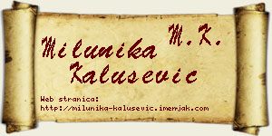 Milunika Kalušević vizit kartica